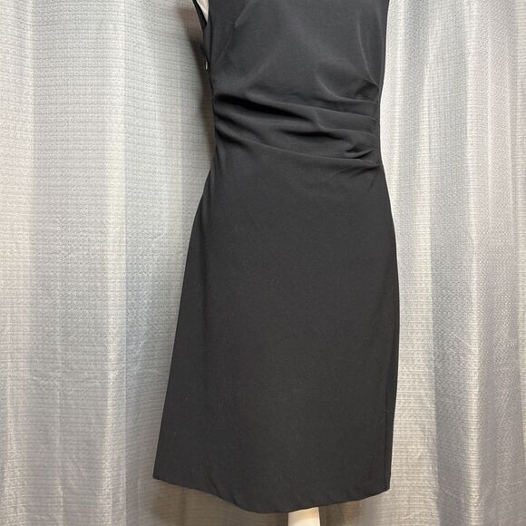 ROZ & ALI Little Black Sleeveless Dress 8 Petite Side Zip EUC - Picture 2 of 11